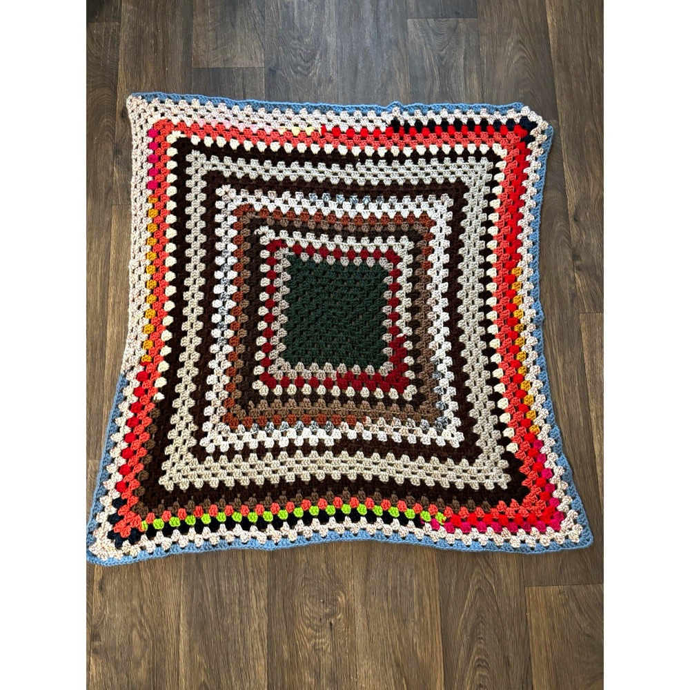 Binky Patrol comforting cover Crocheted  Square Throw Blanket Multicolor Square
